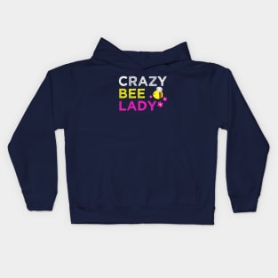 Crazy Bee Lady Funny Design for Women Kids Hoodie